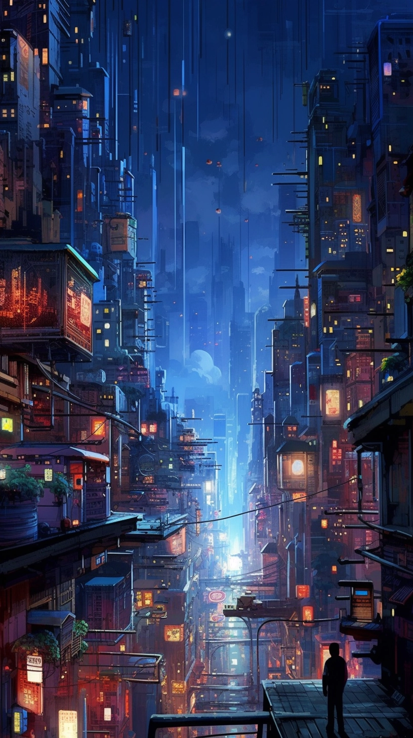 Digital Cyberpunk City Painting with Impressive Detail