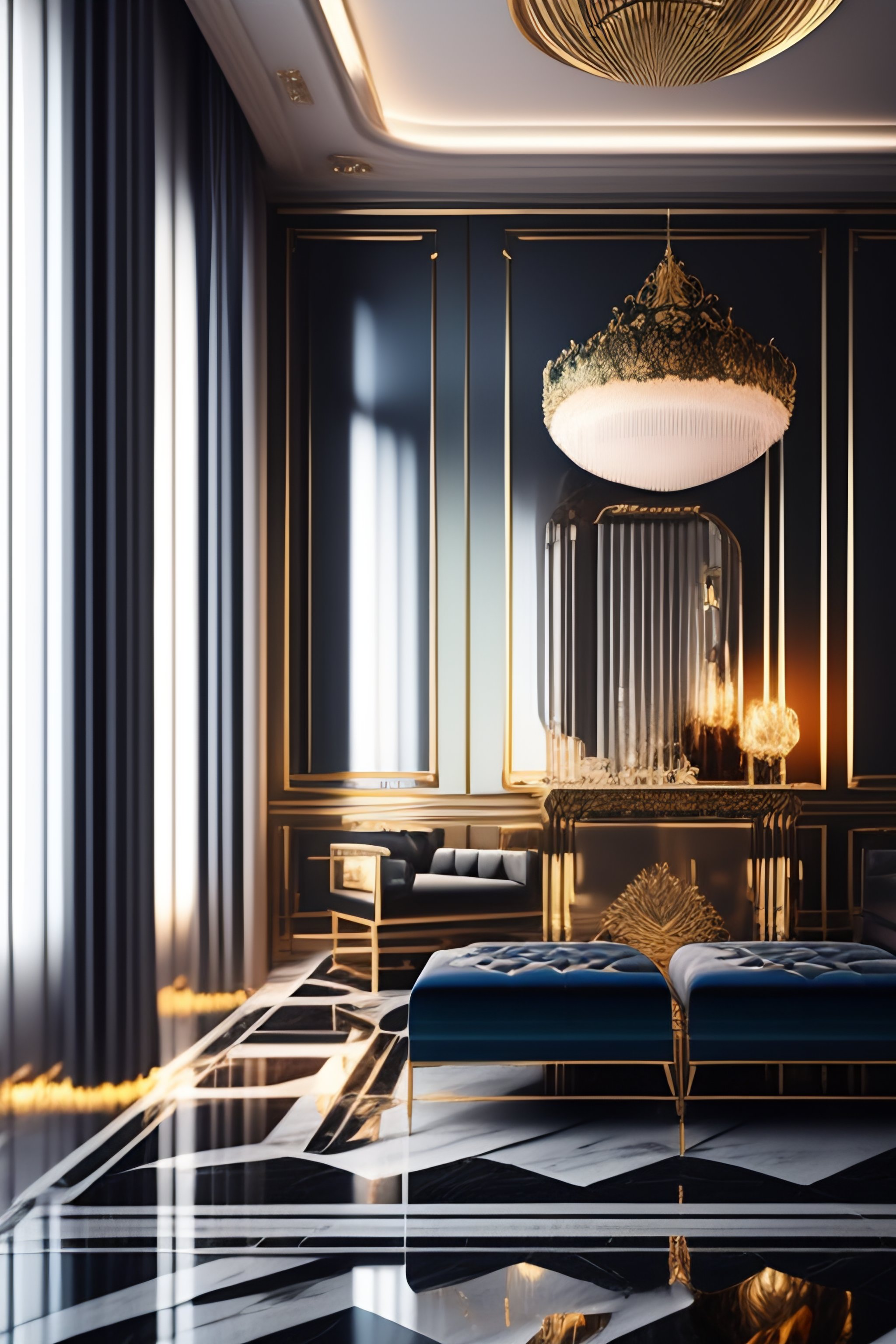 Premium AI Image  Art Deco Delight Channel the opulence of the Art Deco  era in decor