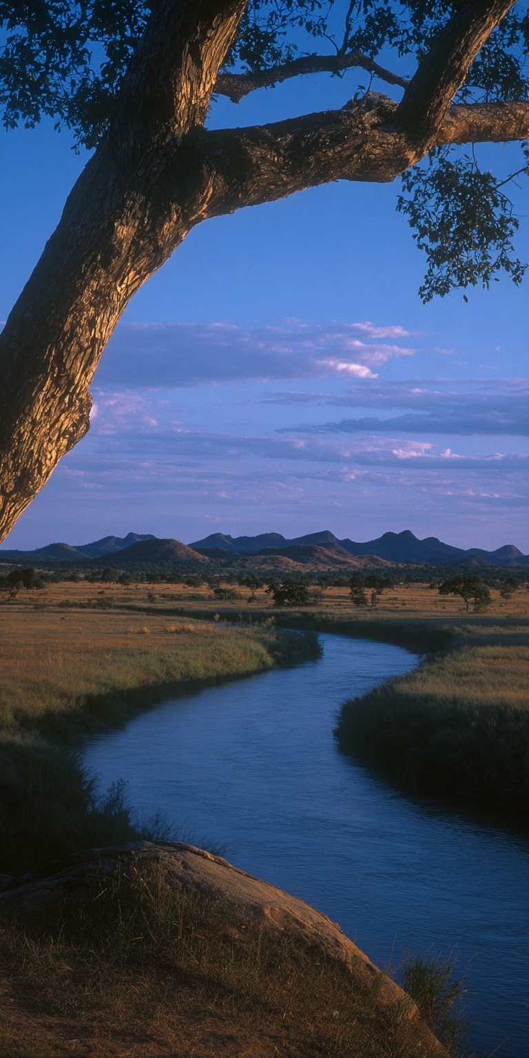 Golden Hour Bliss: African Savanna Serenity