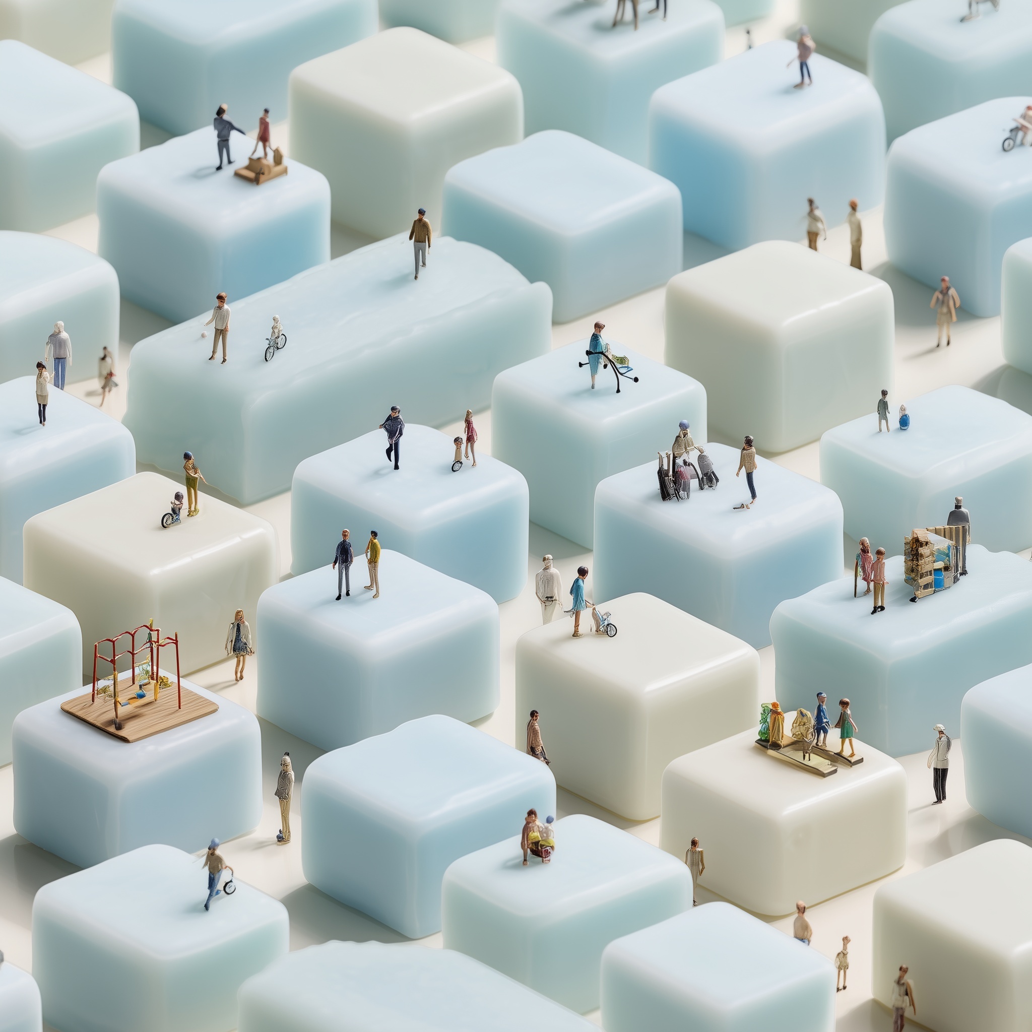 Urban Life: Minimalist Cityscape in Soft Hues