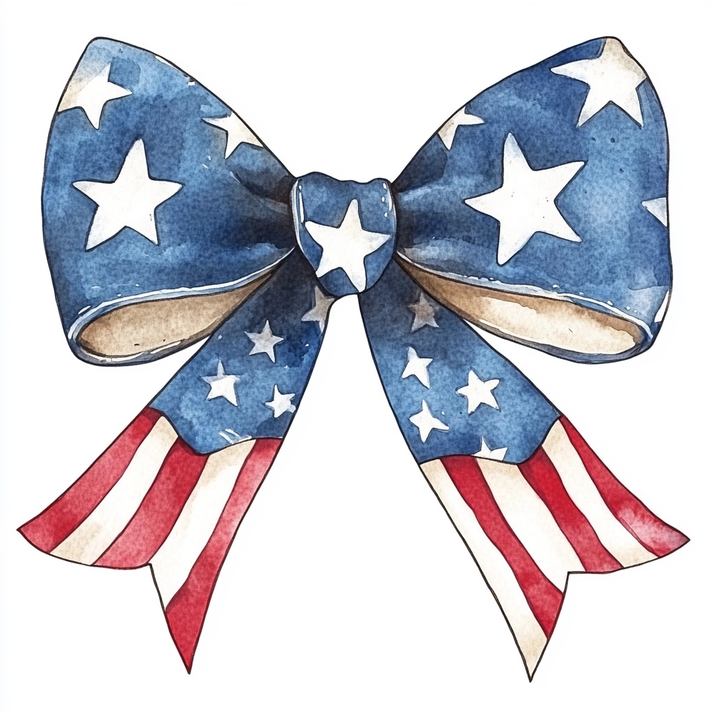 Artful Patriotic Bow: Stars & Stripes Design