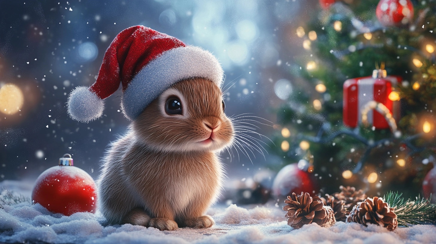 Festive Rabbit: Celebrate Christmas Joy