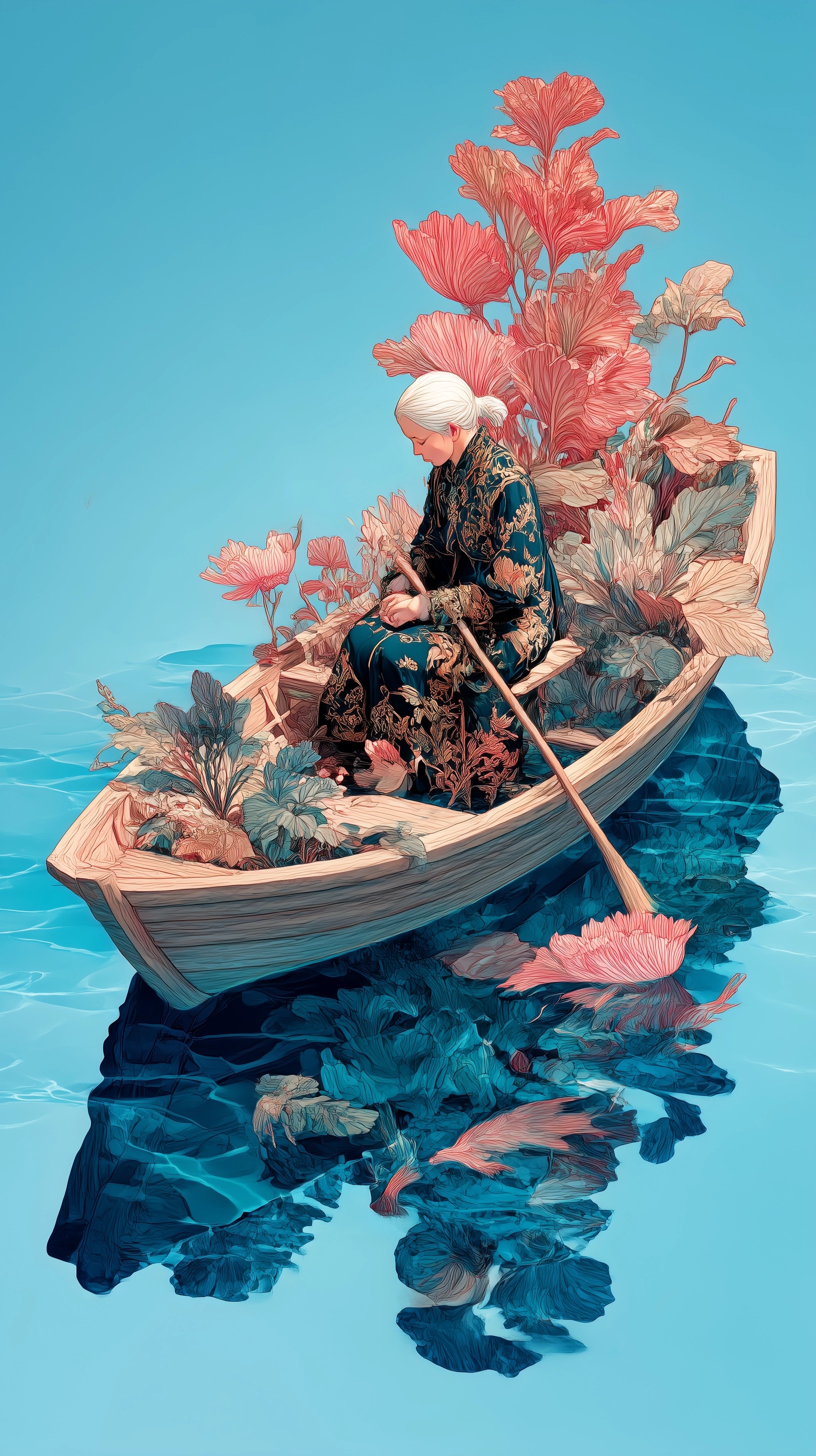 Elegance on Water: Floral Serenity and Artistry