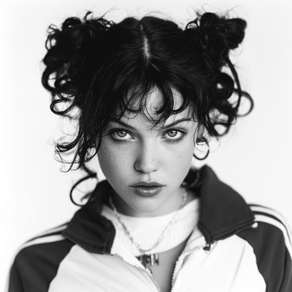 Defiant 90s Raver: Bold Fashion Portrait