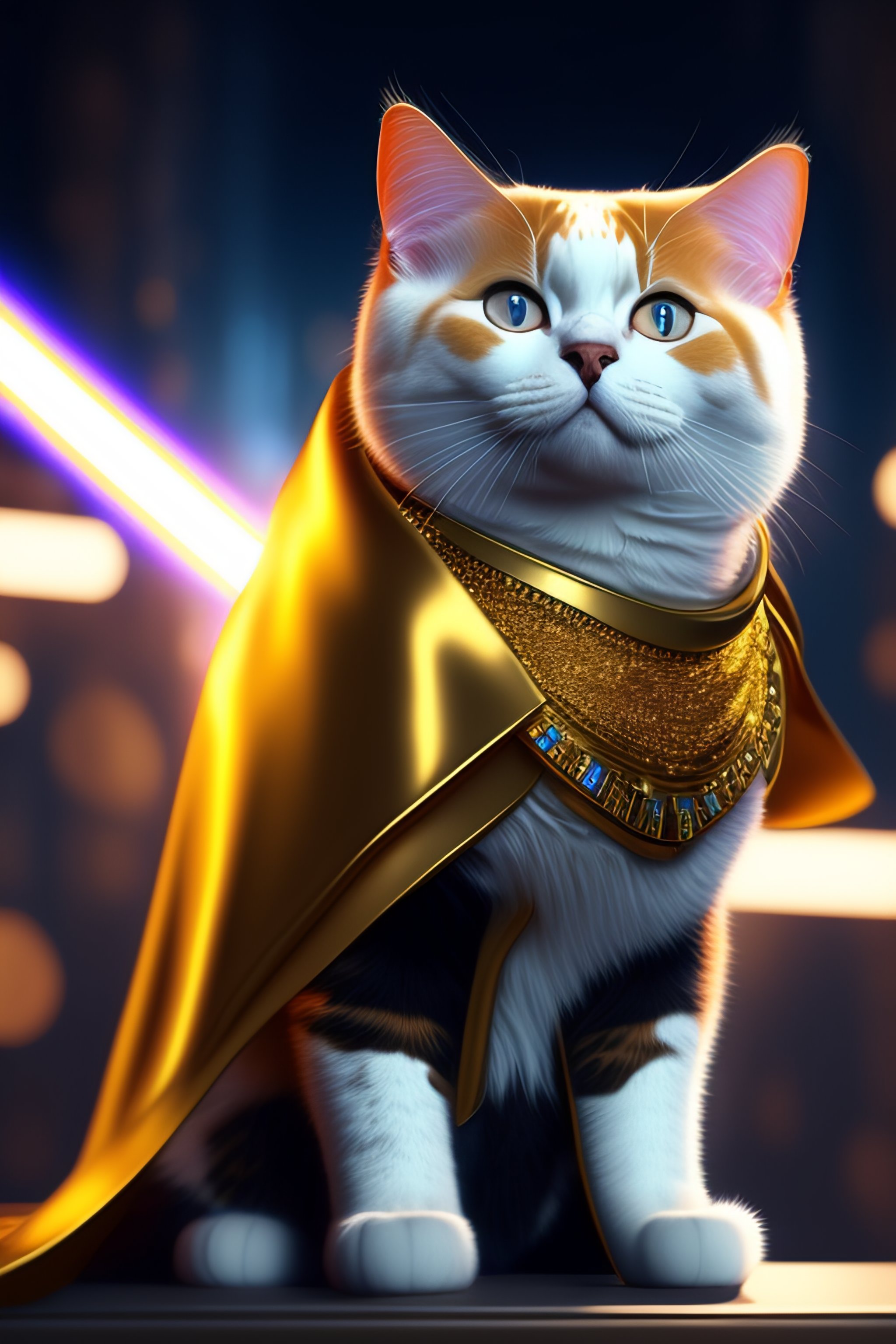 AI Ragdoll Cat in Jedi Cape with R2D2 - Artstation Trends