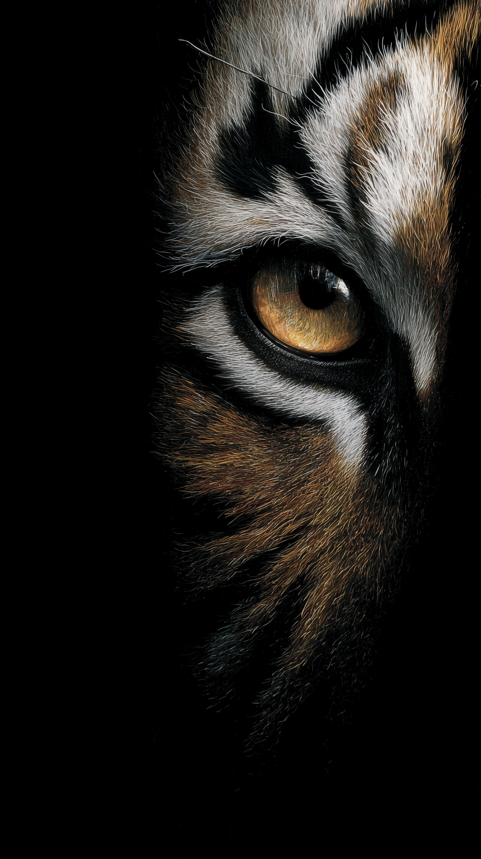 Stunning Tiger Eye Rising from Darkness