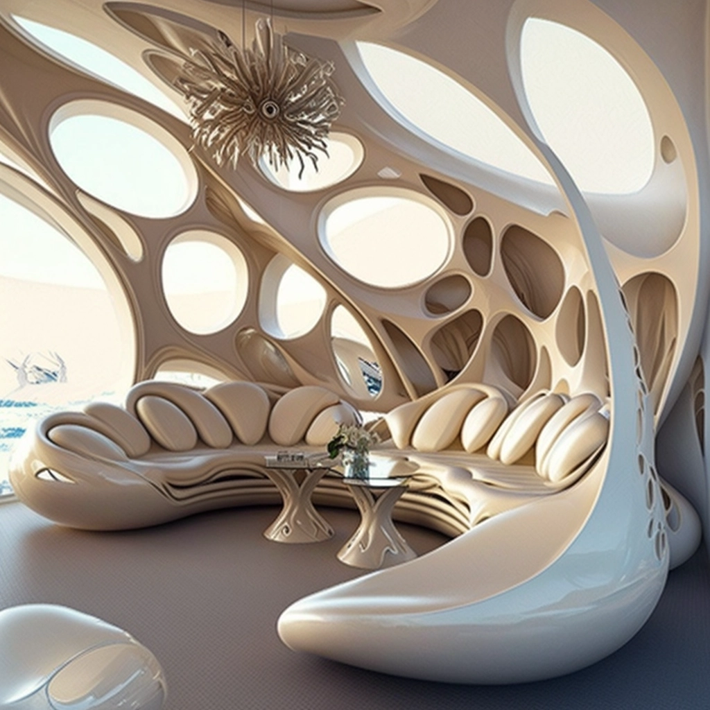 Organic Ocean Pearl Interior - Zaha Hadid Style