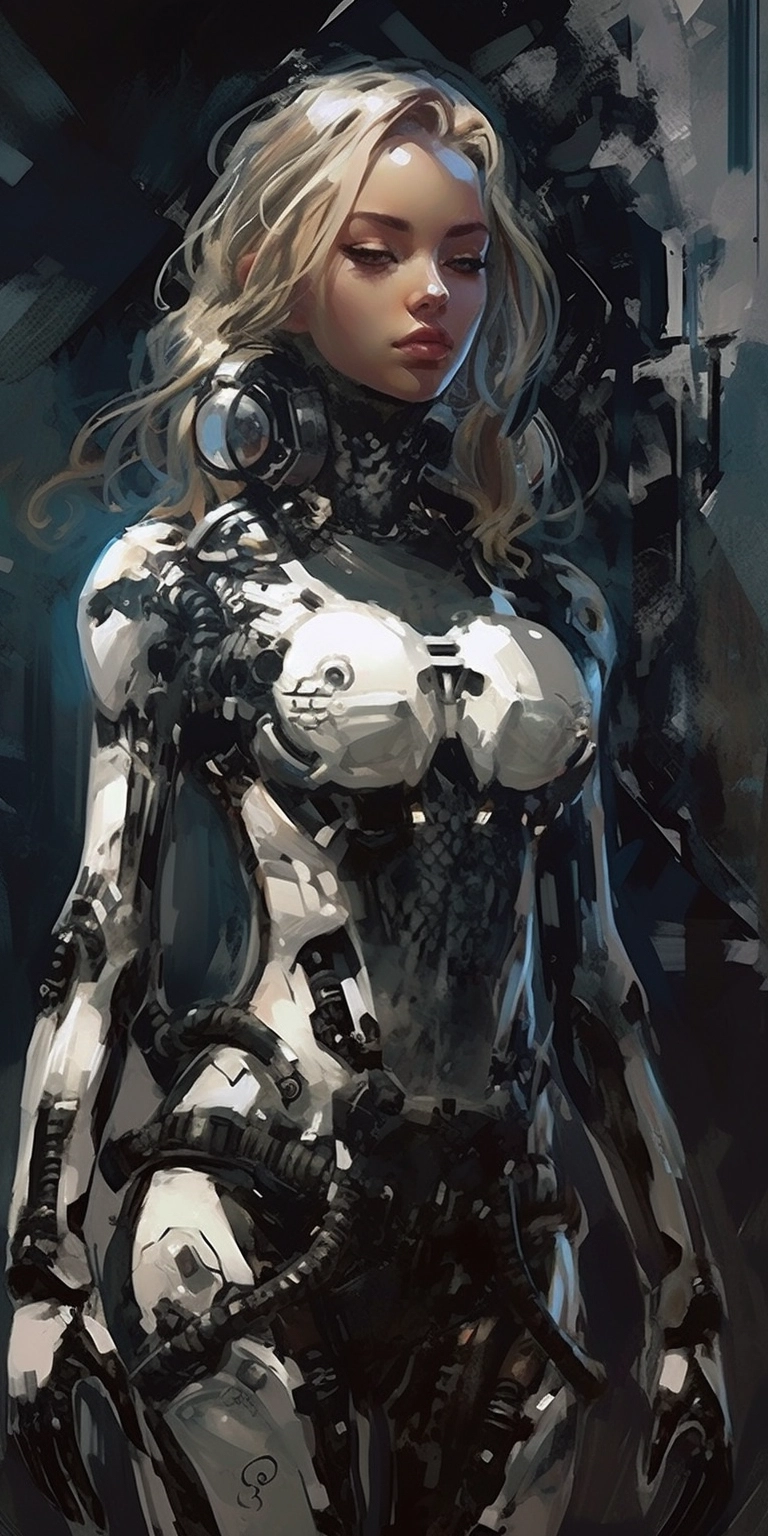 Sci-Fi Anime Girl in Stylish Bio Mech Suit