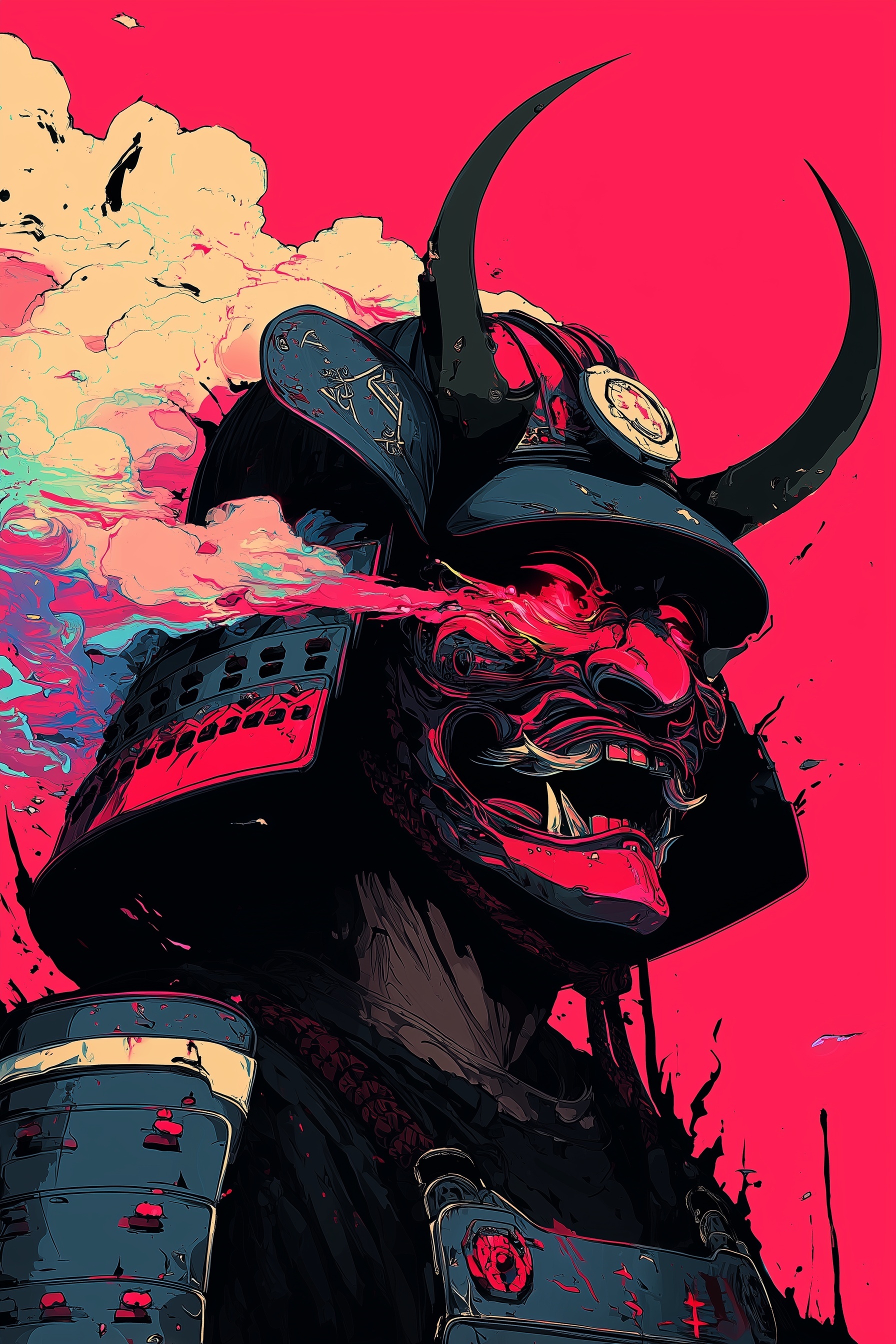 Vibrant Samurai-Inspired UV Art for Your Space