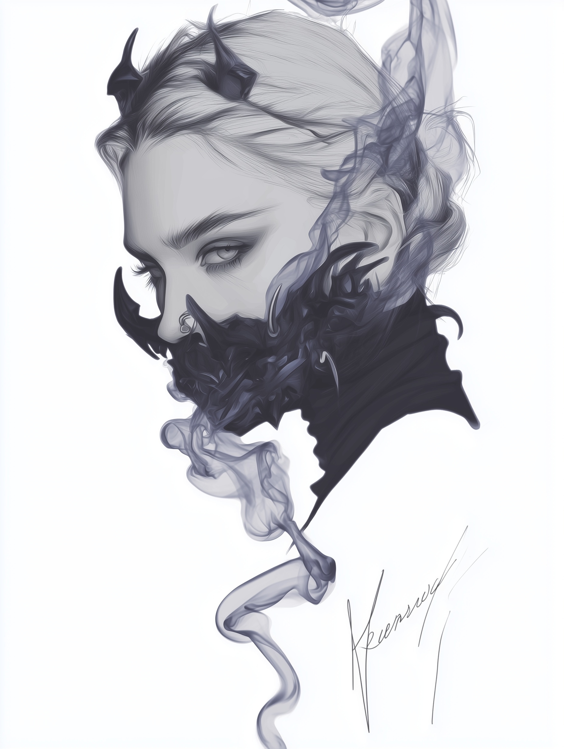 Minimalist Half-Face Spirit Mask in Dark Aesthetics