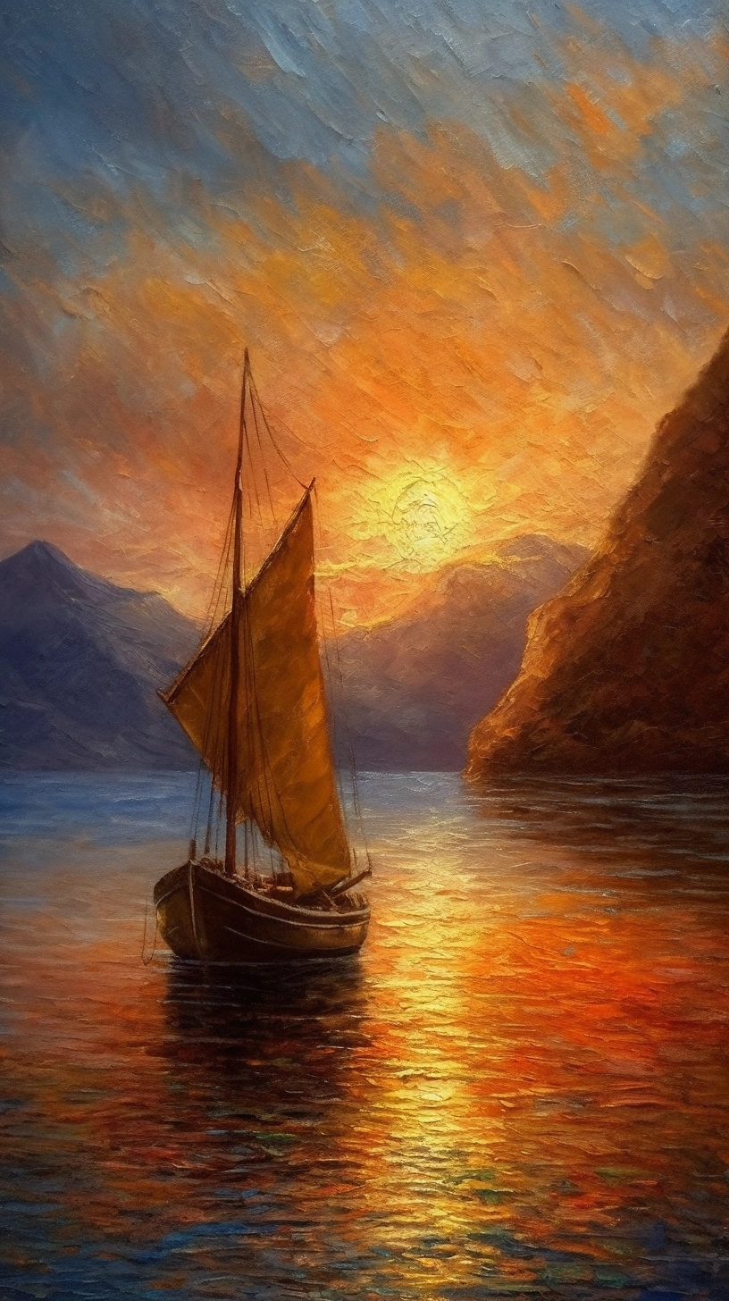 Sunset Sailing: Monet & Renoir Inspired Oil Painting