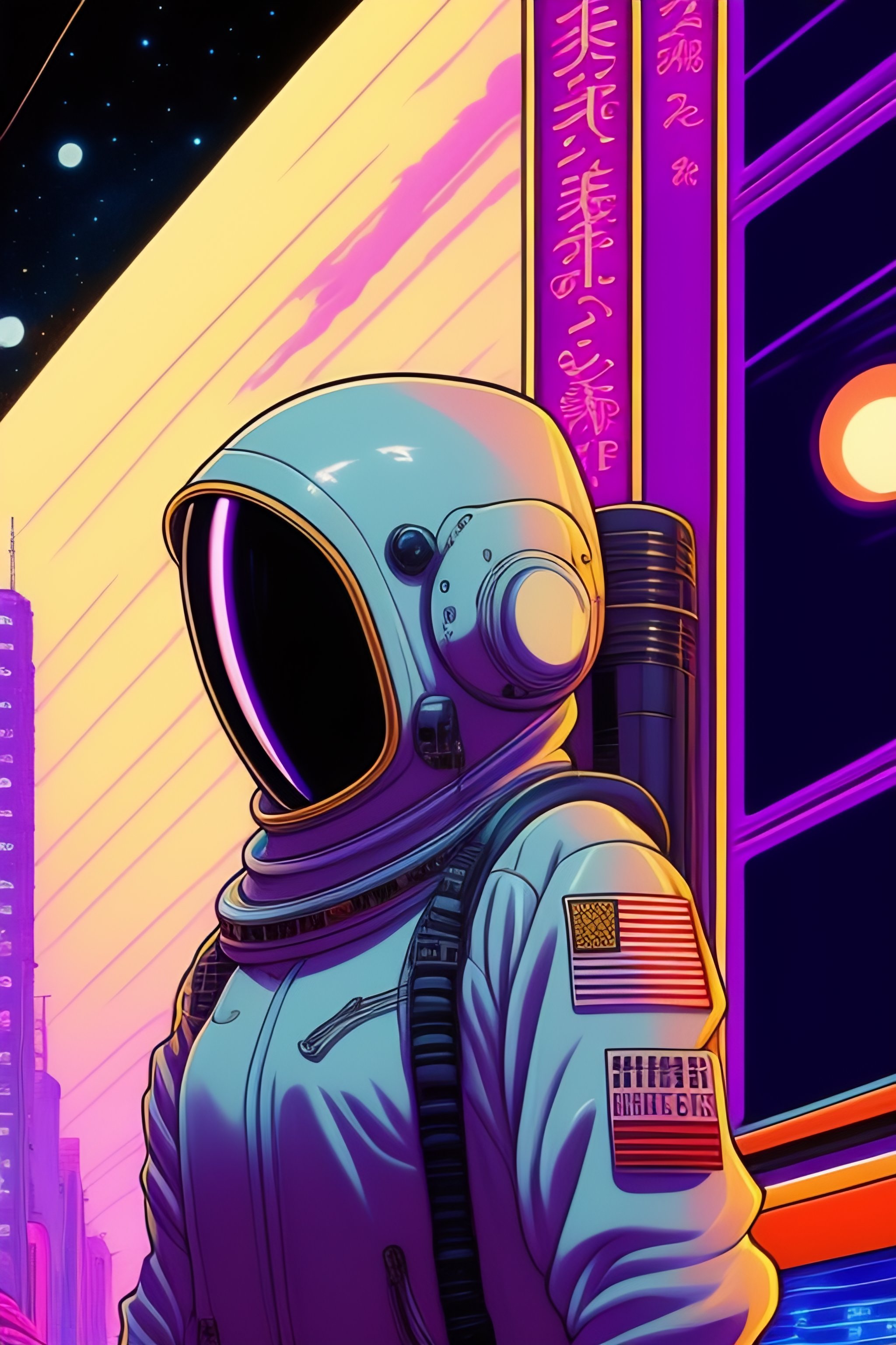 Lonely Astronaut: Vintage 90's Sci-Fi Art