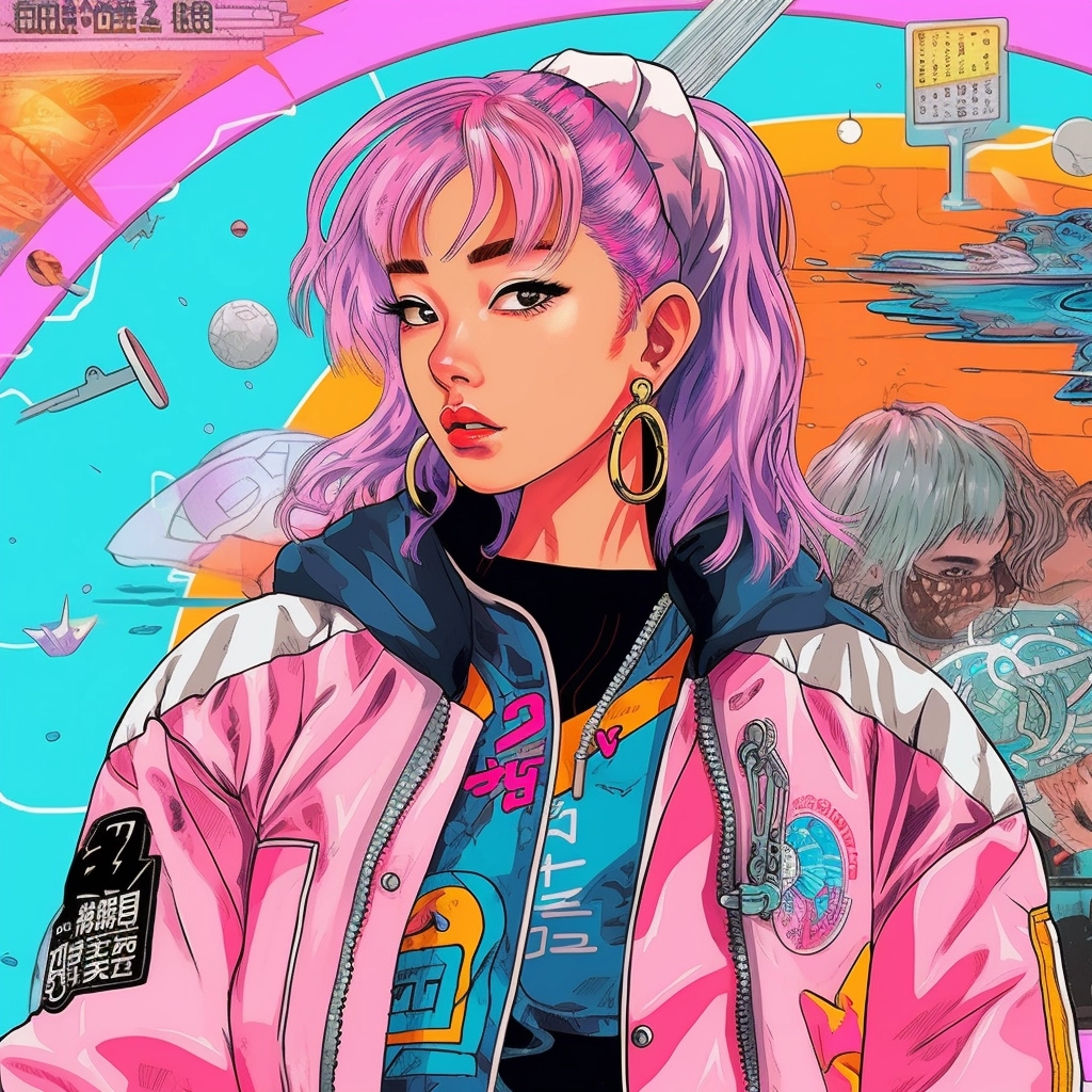 Post-Vaporwave Manga Design for Young Adults