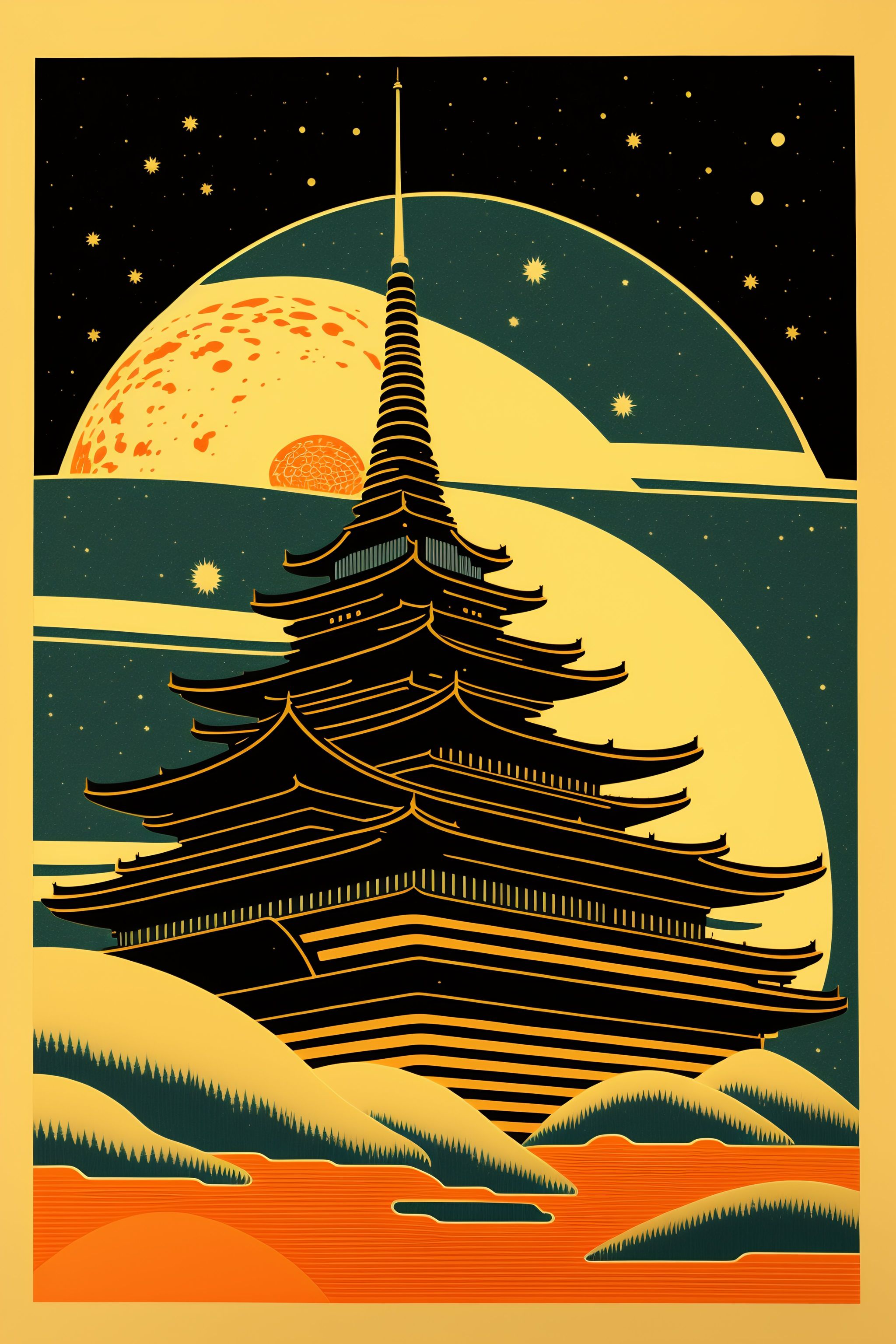 Tokyo Space Station Woodblock Print