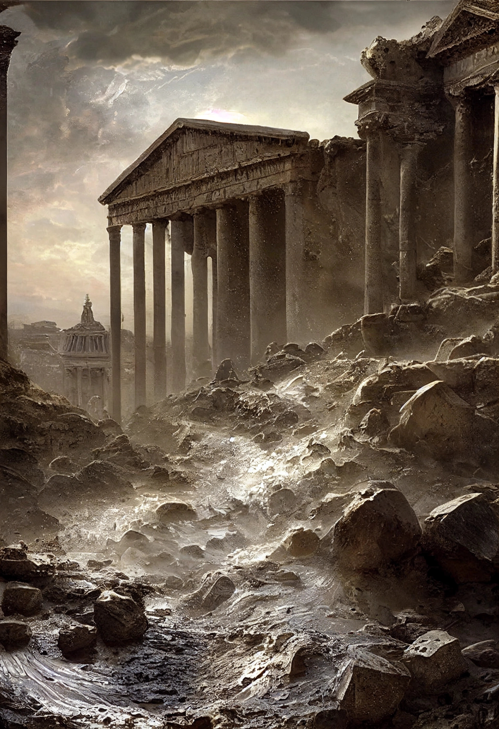 Rocky Mud Avalanche Devastates Ancient Rome • PromptDen