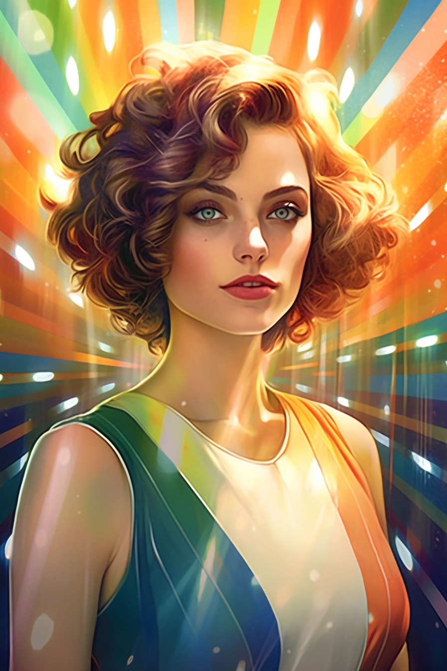 Glam Art Deco Woman in Kaleidoscope City