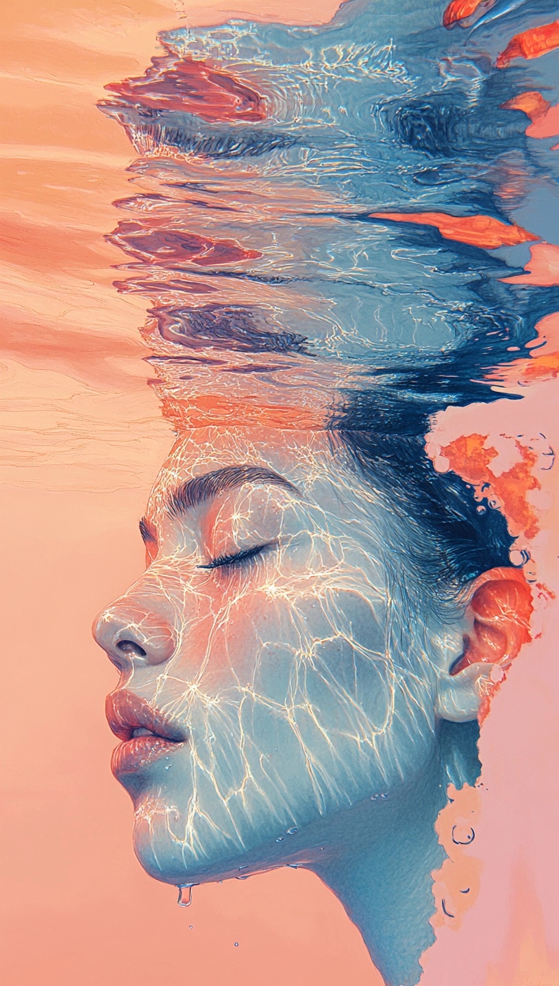 Intimate Reflections: A Stunning Water Illustration