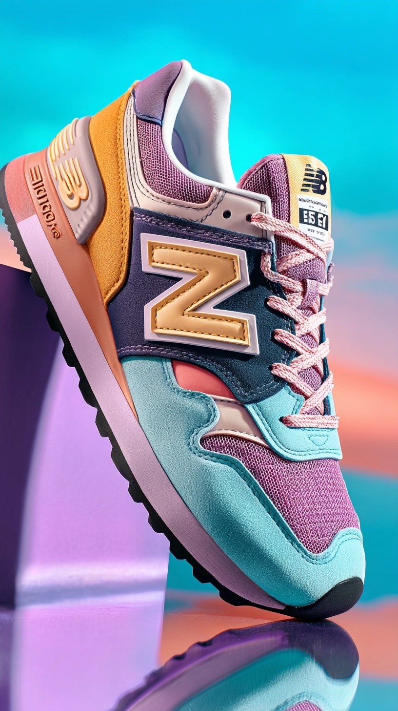 Vibrant New Balance Shoes: Retro-Inspired Closeup