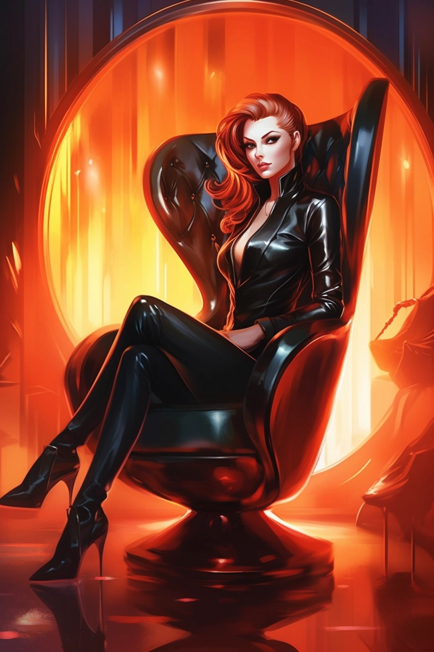 Latex-clad Babe in High Heels: Artgerm Illustration