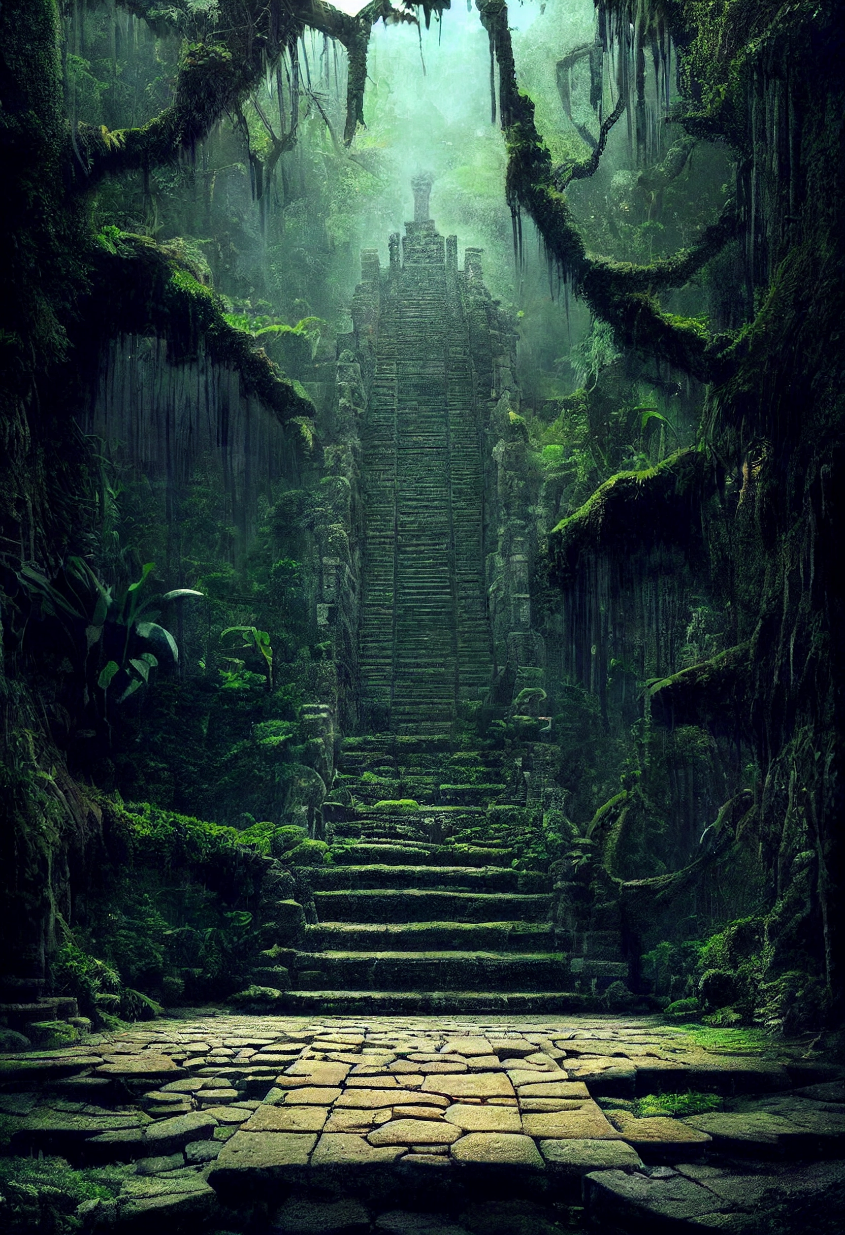 Inca Temple: Hyperdetailed Fantasy Art