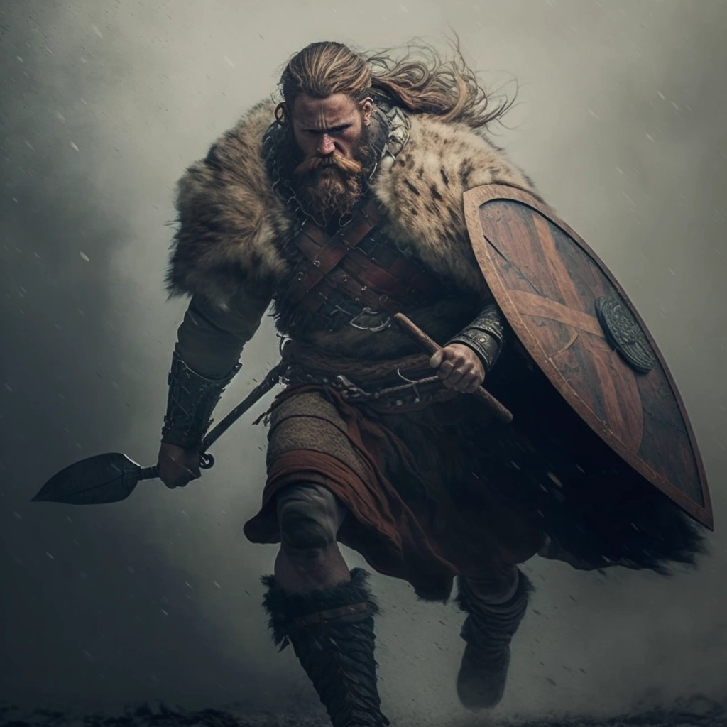 Fierce Viking Warrior: Conquer with Axe and Shield