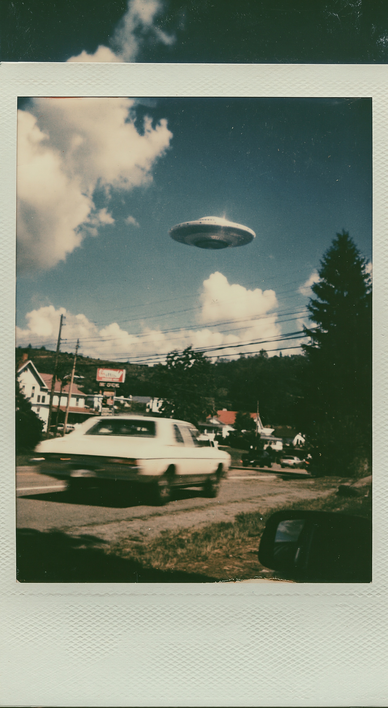 Race Against a UFO: 1970s Polaroid Adventure