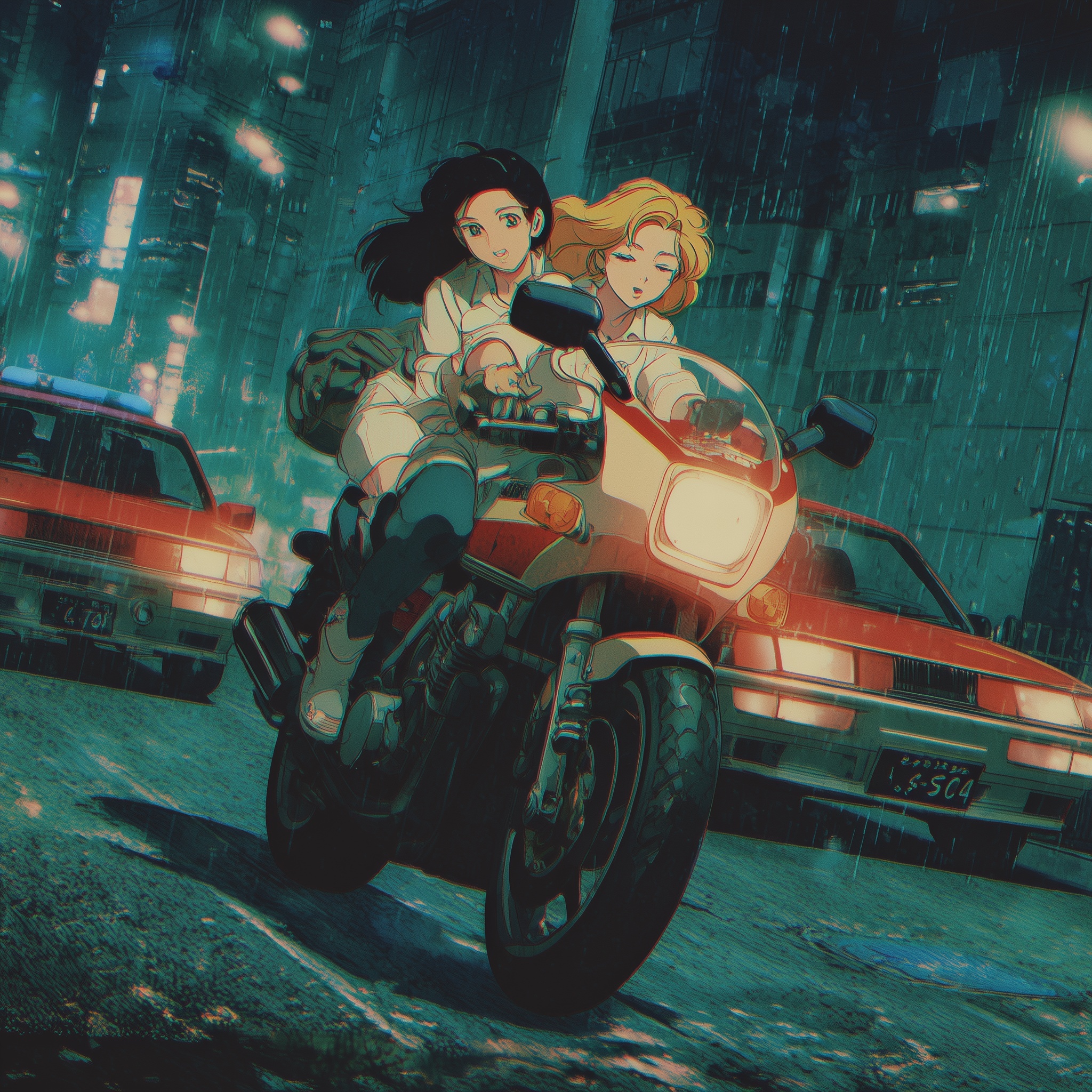 Retro Cyberpunk Adventure: Ride of Two Warriors