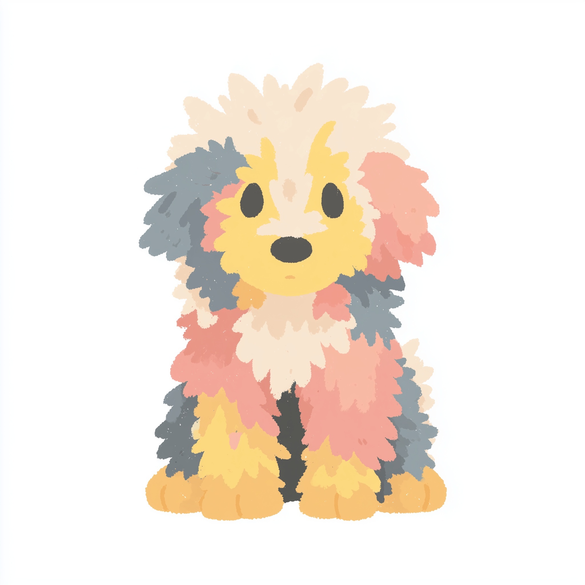Quirky Cartoon English Sheepdog Illustration