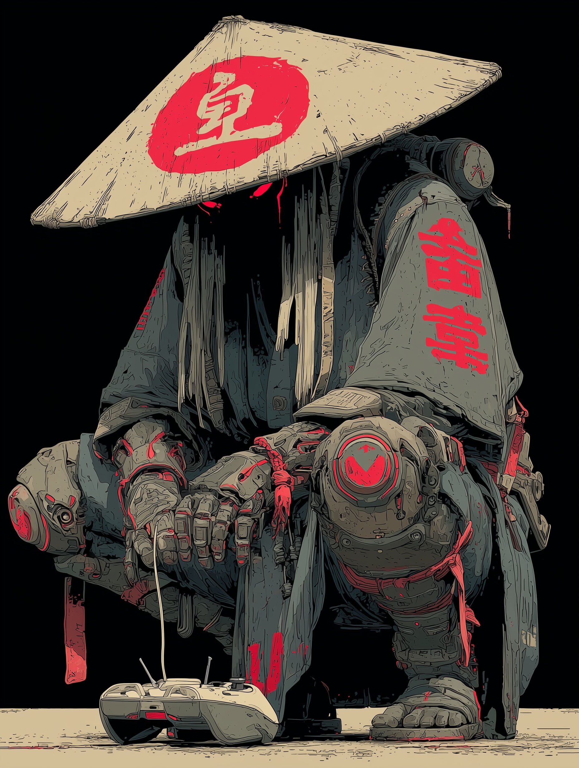 Cyber Samurai: Yurnero's Bold Drone Warrior Design