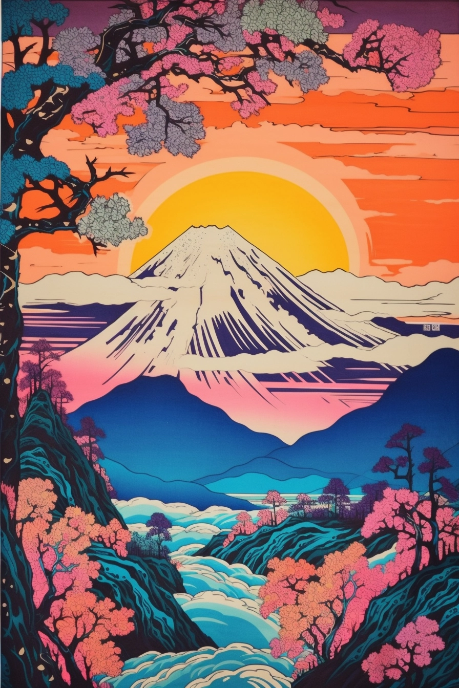 Modern Japan's Psychedelic Mt. Fuji: A Vaporwave Toycore Dream