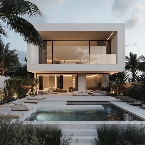 Modern Luxury Beach House Facade: Super Realistic Design