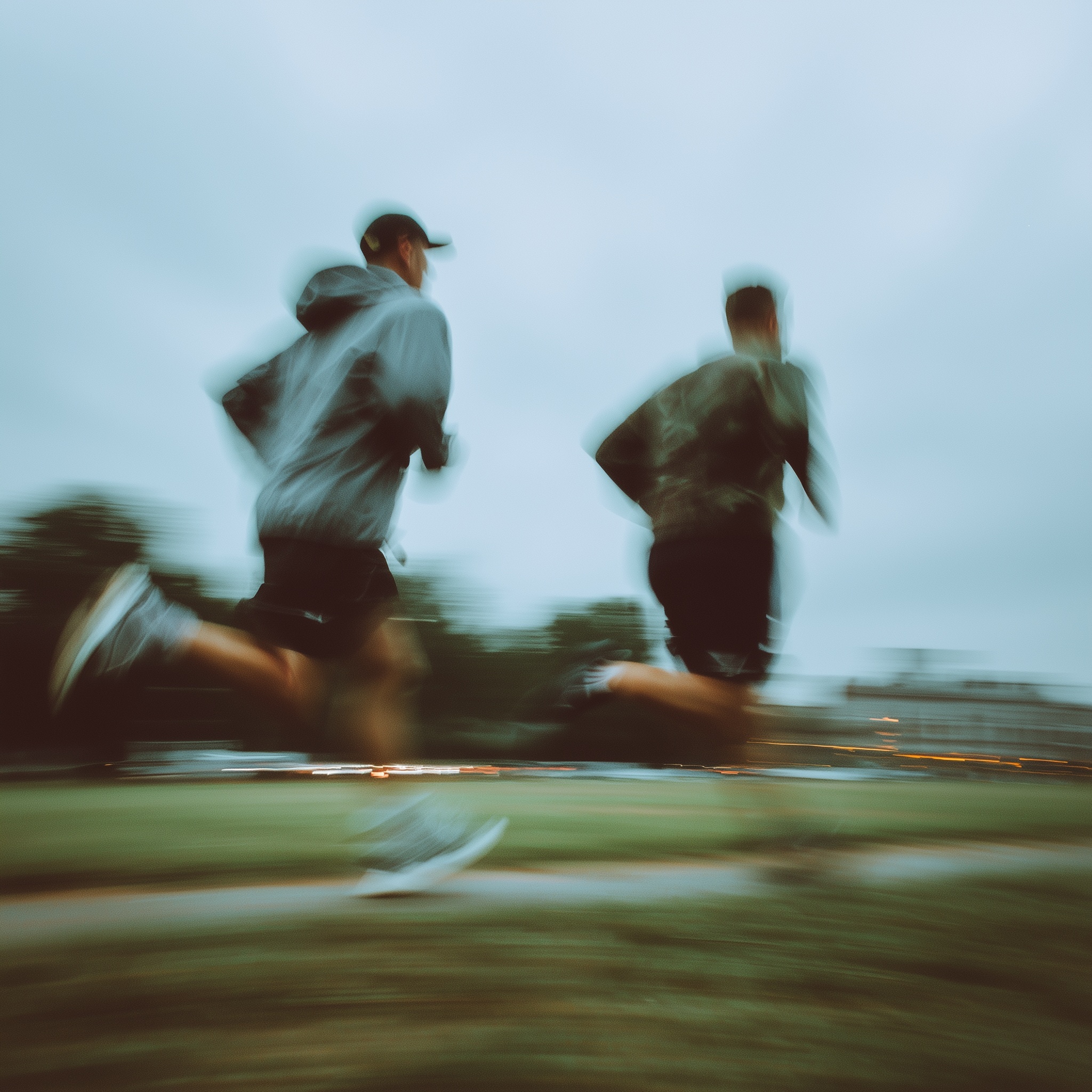Dynamic Park Run: Vintage Athletic Cinematic Shot