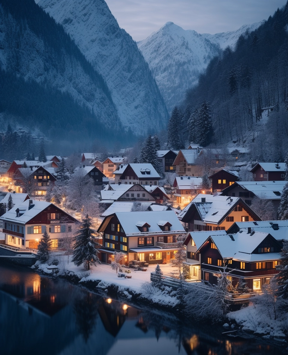 Magical Snow-Lit Town: Swiss Style Photography with Nikon D850