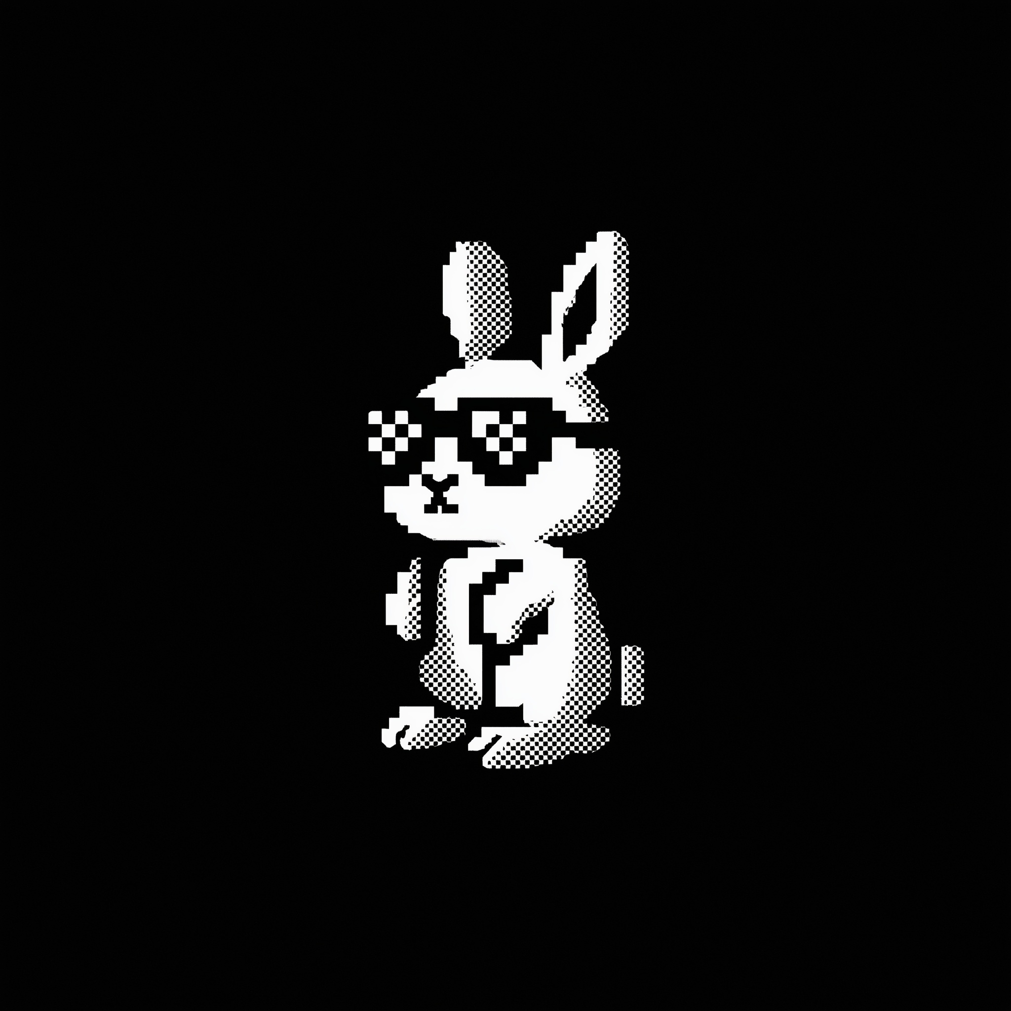 Pixelated Hipster Rabbit Logo for Code Review