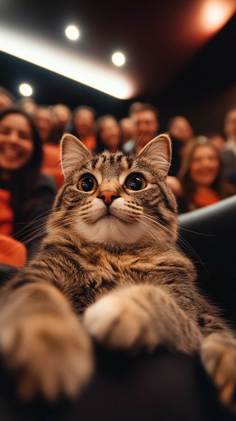 Cat's Cinematic Selfie Adventure in High Res