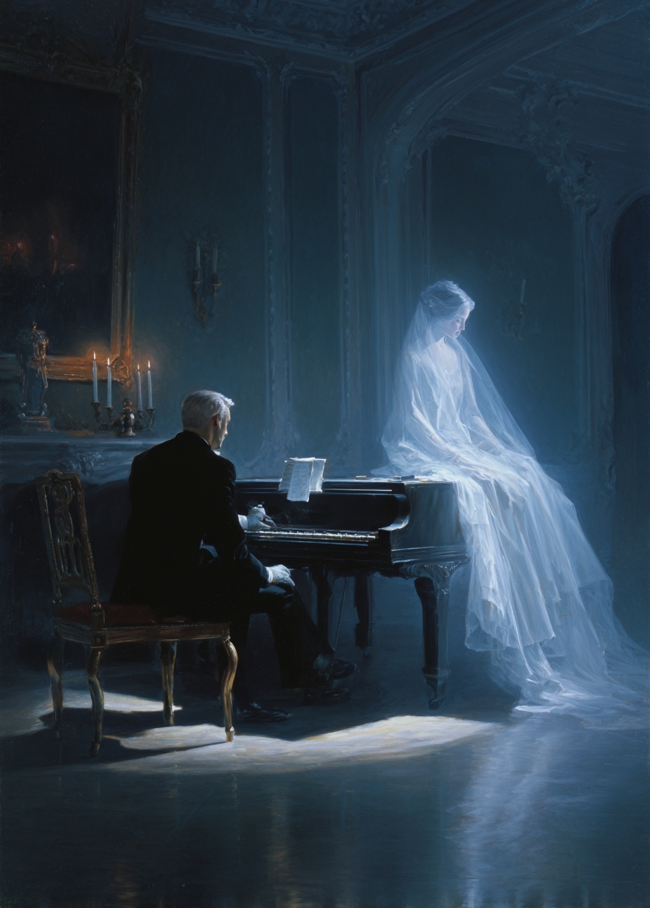 Elegance in Shadows: Ghostly Romance Unveiled