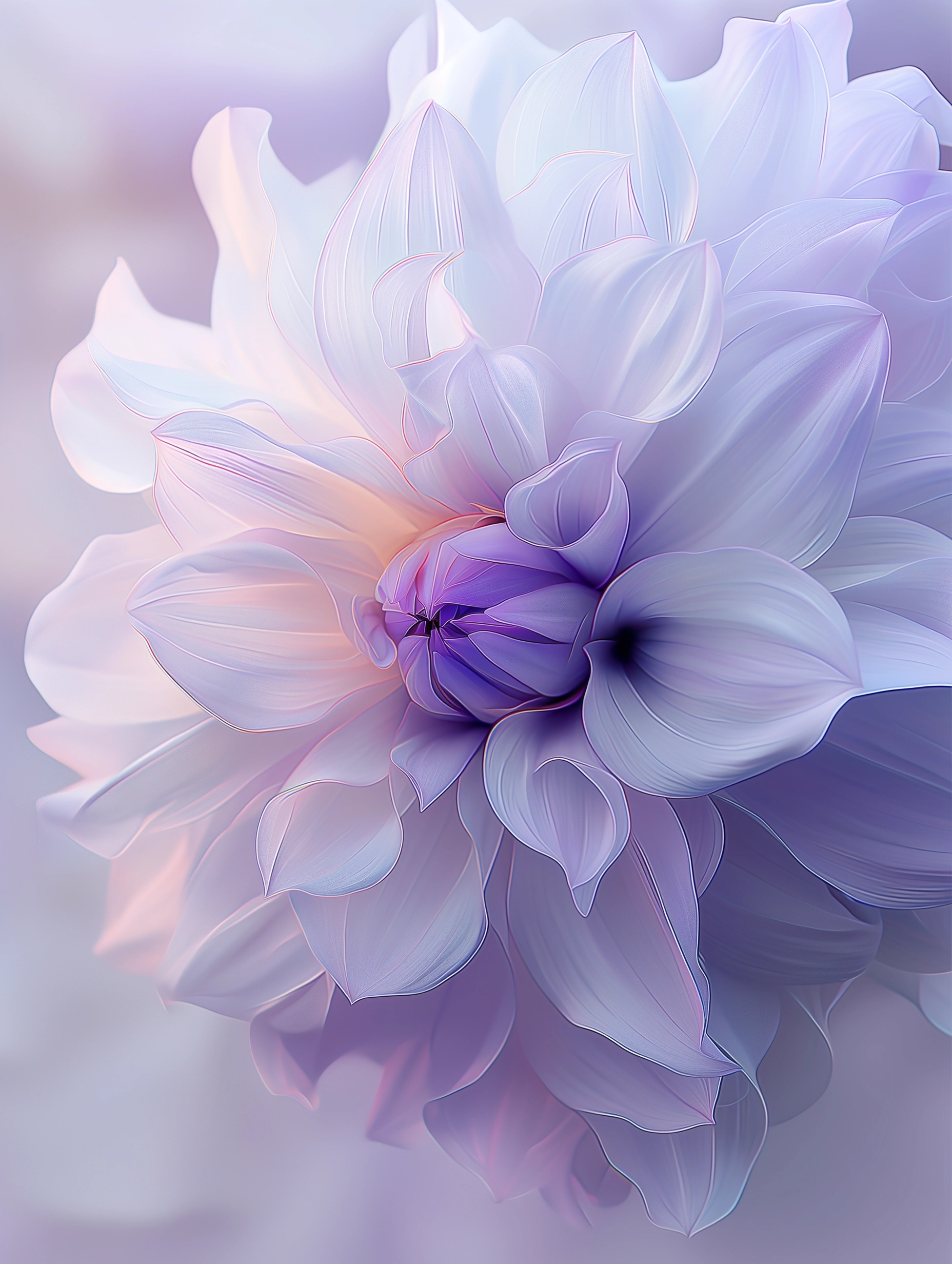 Hidden Beauty: Ethereal Dahlia Illustration