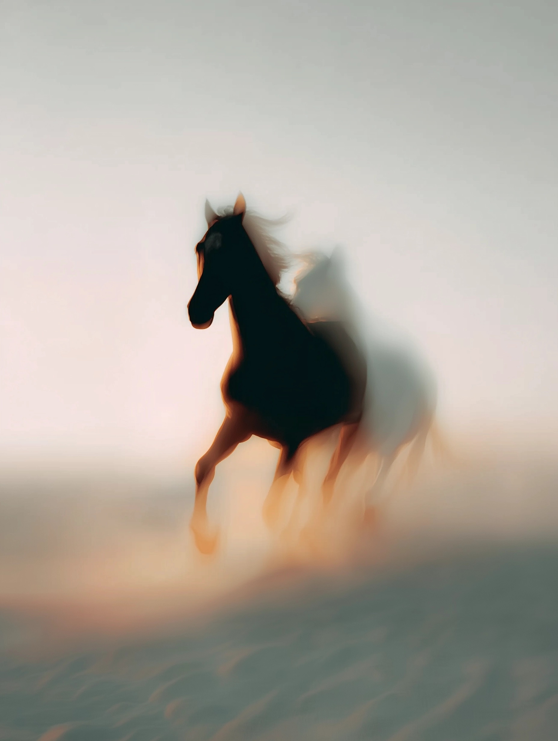 Galloping Horse on the Steppe: A Timeless Scene