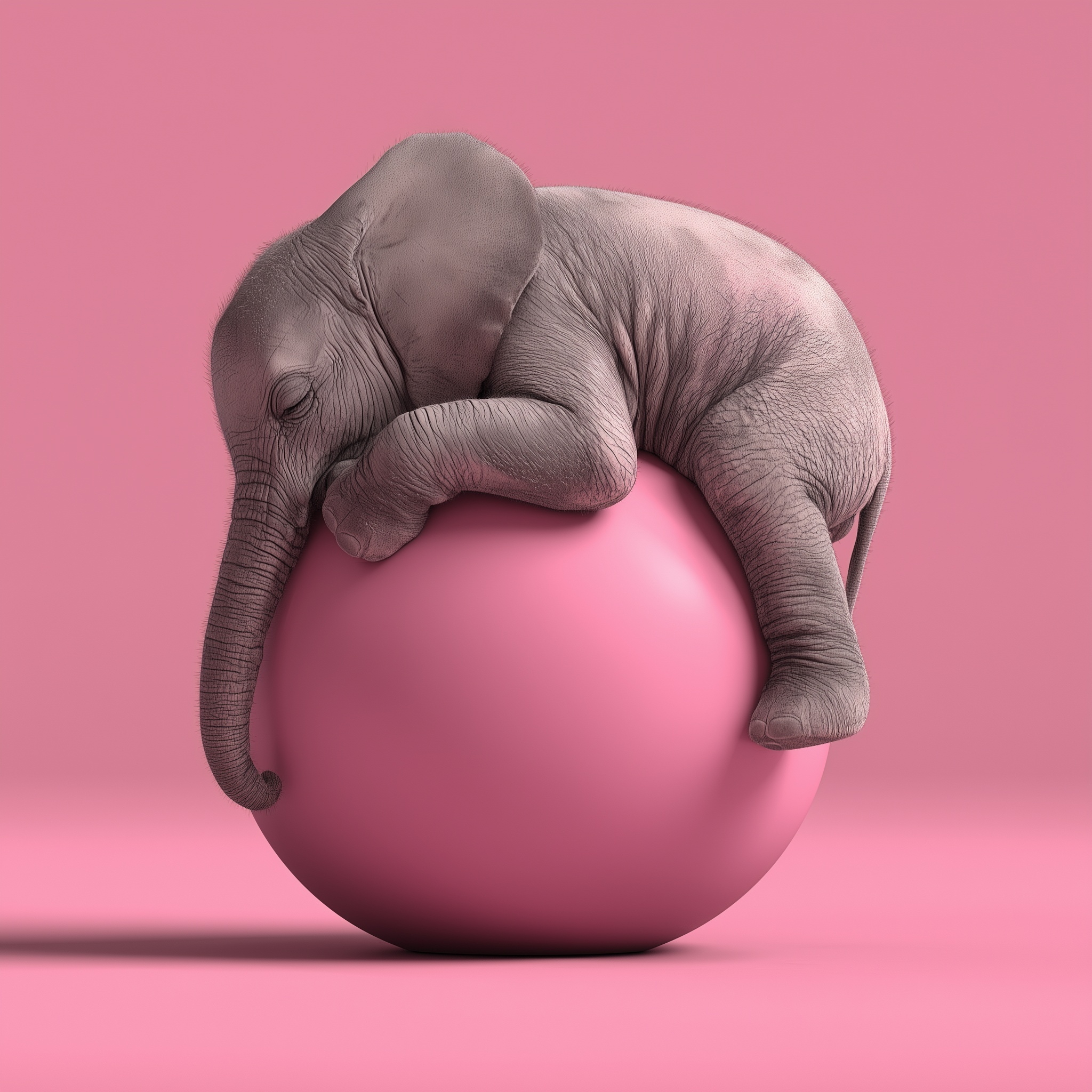 Elephant on Pink Ball - Fun 3D Render