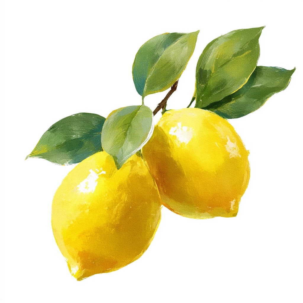 Stylized Lemons: 2D Hand-Painted Art for Home Decor