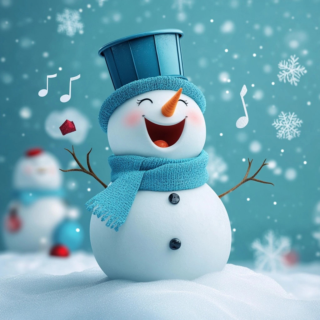 Joyful Snowman Singing in a Winter Wonderland