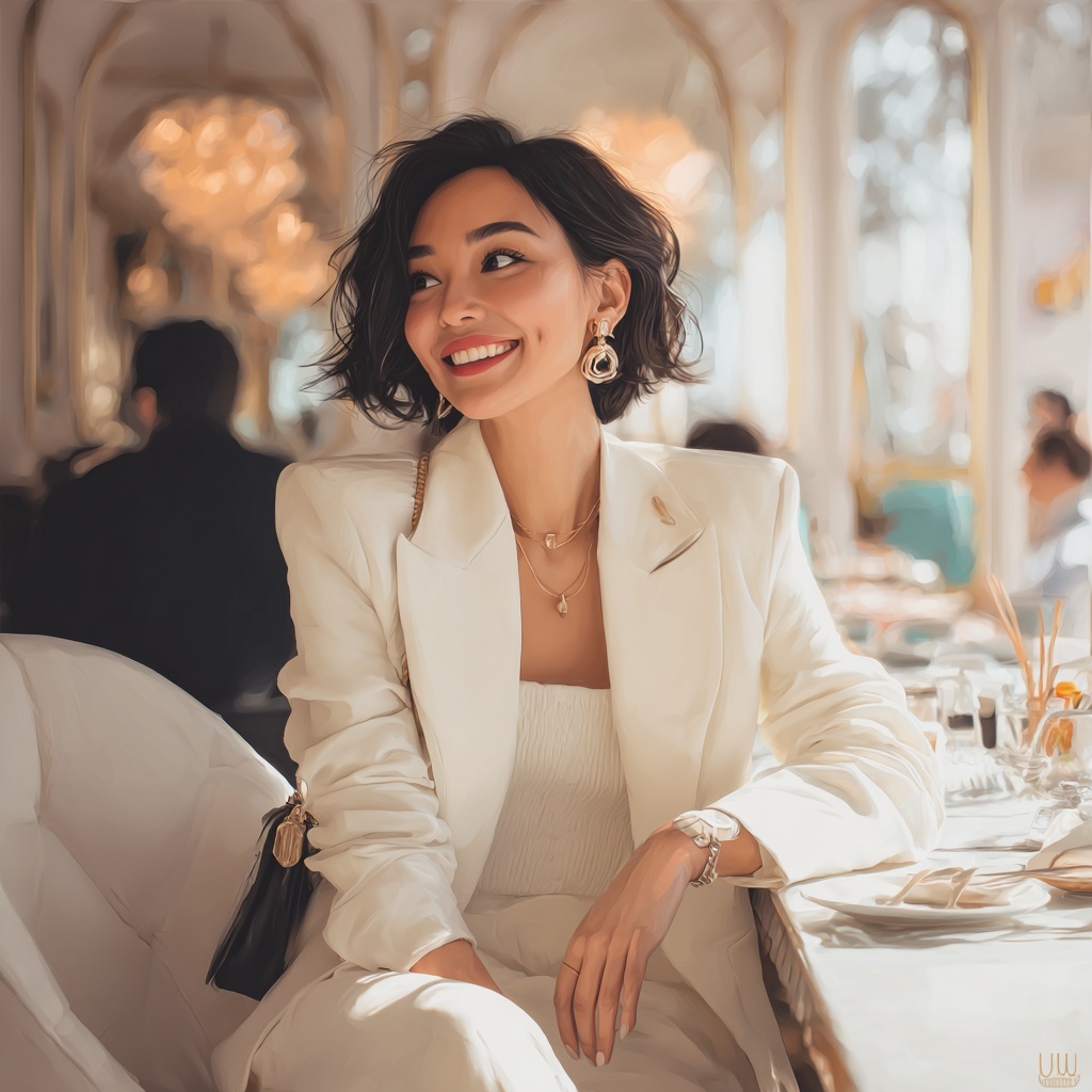 Chic Kazakh Style: Joyful Moments at the Café