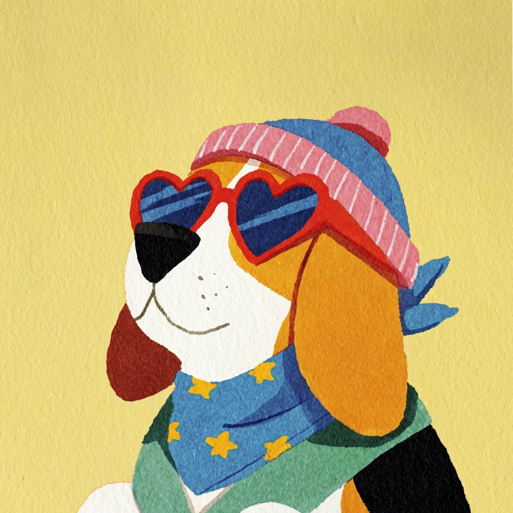 Charming Beagle Illustration: Stylish and Fun Design