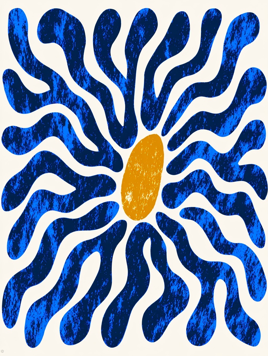 Minimalist Matisse-Inspired Flower Art Print