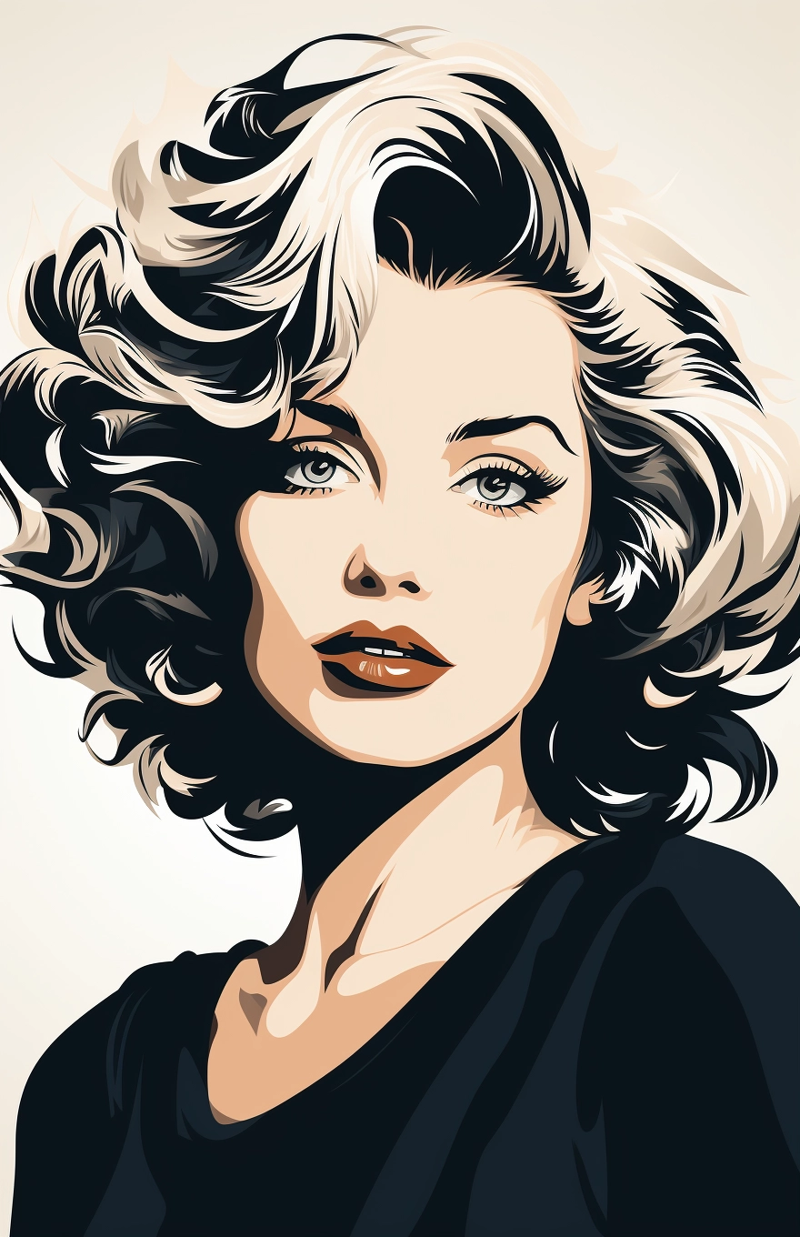 Monochrome Vector Logo: Marilyn Monroe, Sheppard Fairey-Inspired Style