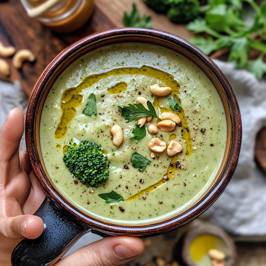 Creamy Vegan Broccoli Cashew Soup Recipe