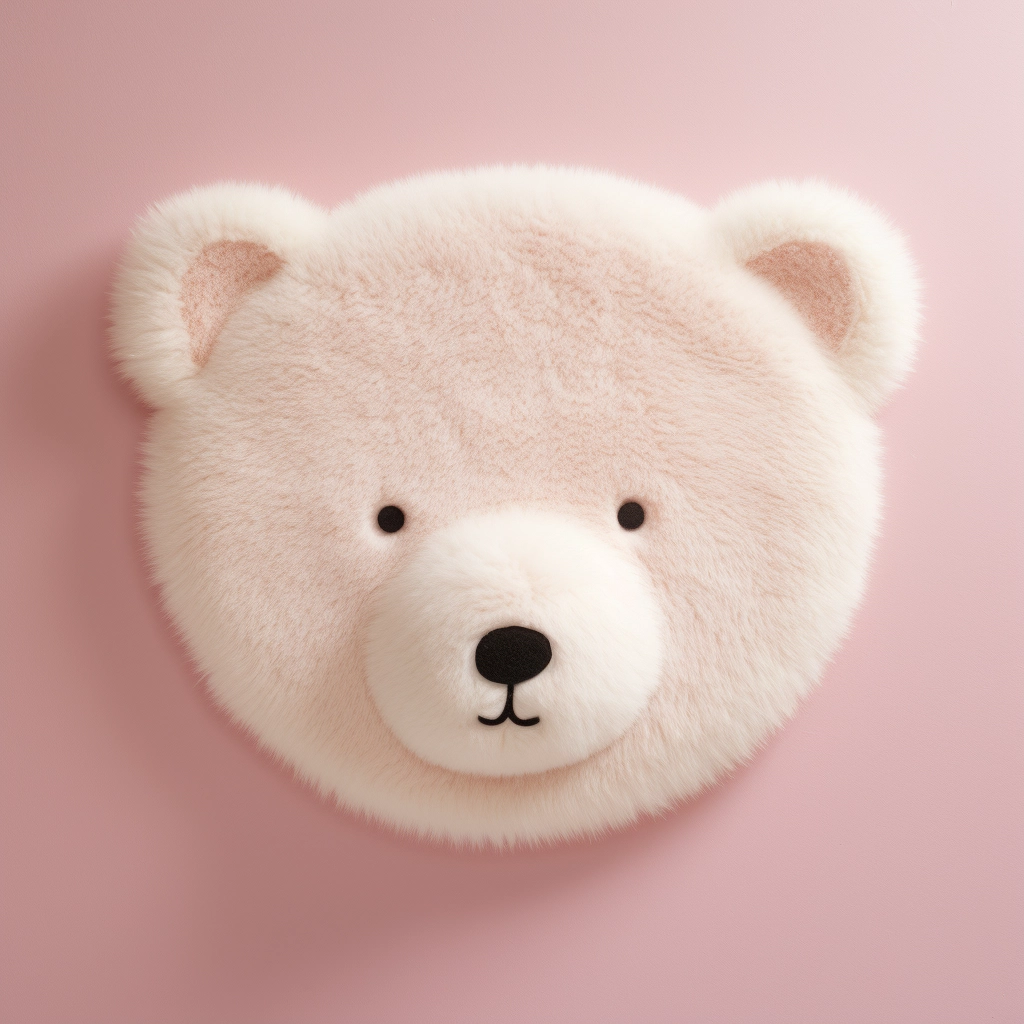 Polar Bear Head Tufted Rug: Stylish Décor for Light Pink Walls