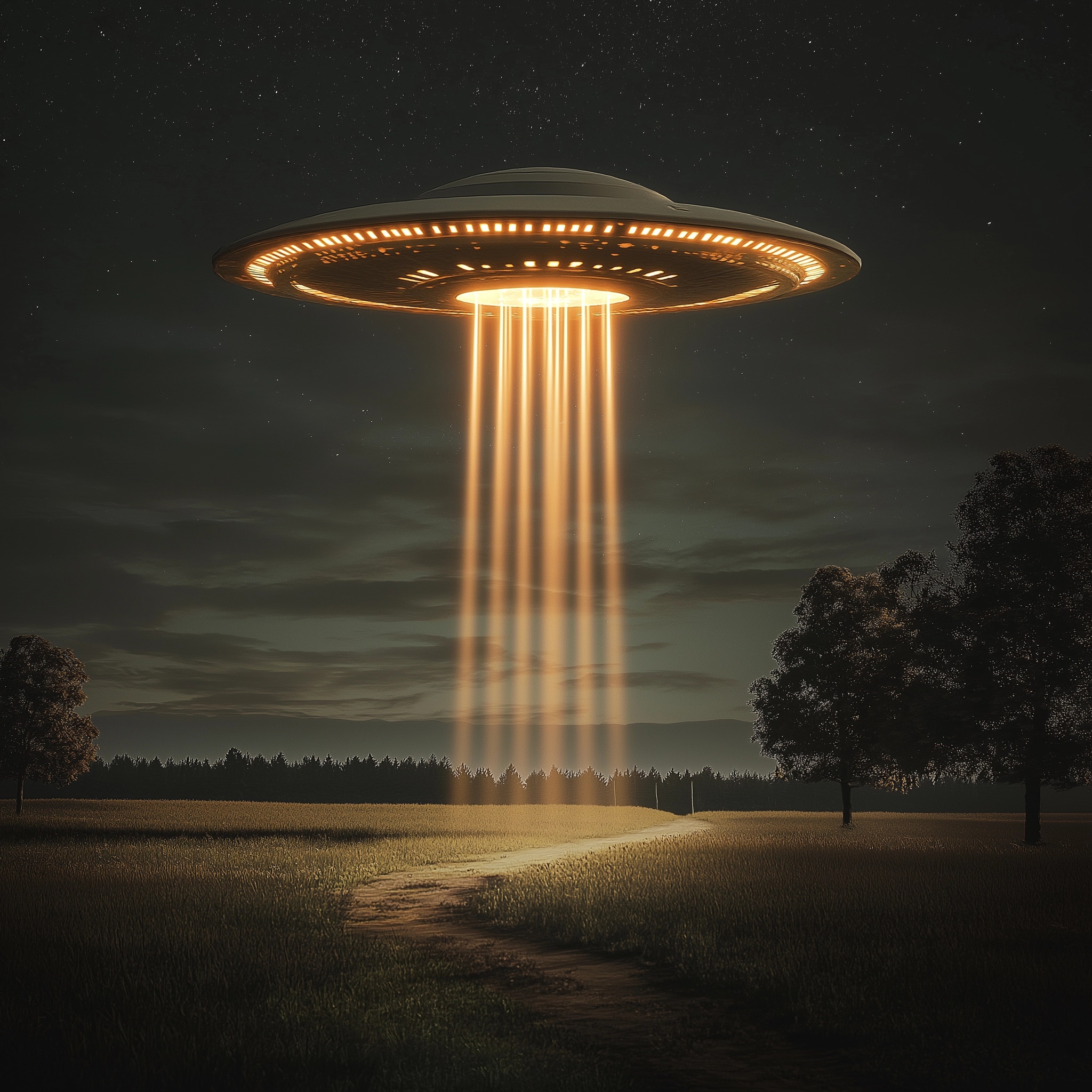 Enigmatic UFO: A Night of Alien Wonder