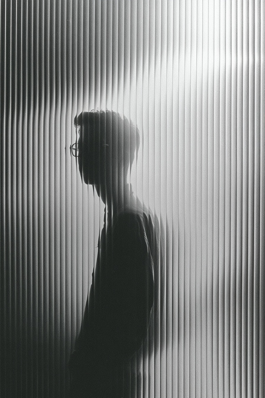 Abstract Silhouette: Black & White Glass Art