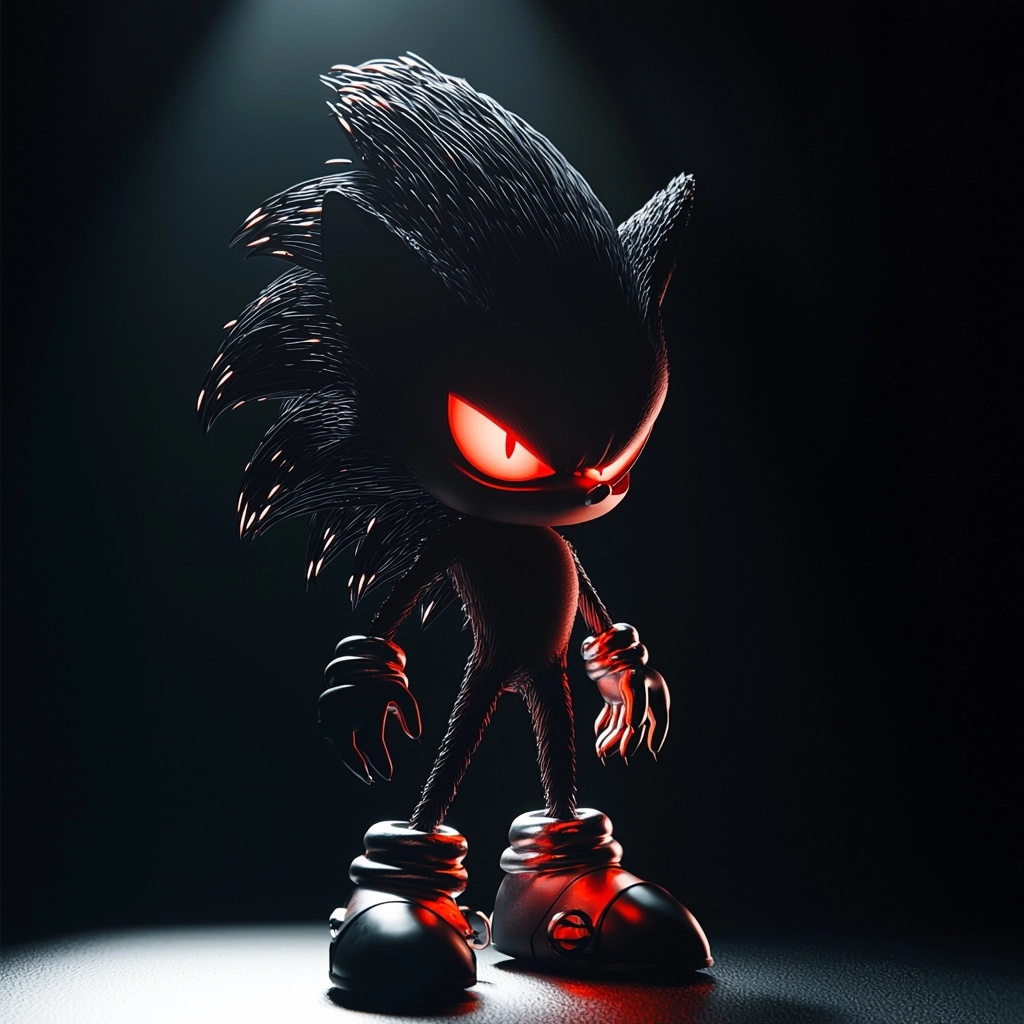 Futuristic Black Hedgehog: Bold & Mysterious